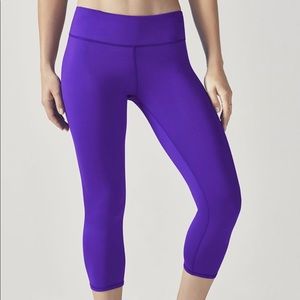 Fabletics Mid-Rise Power hold Capri Purple leggings